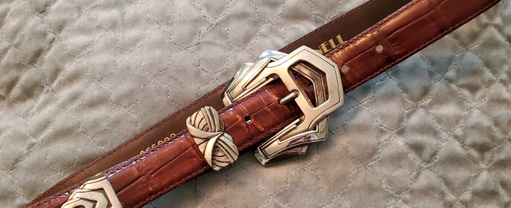 Vintage Alligator Leather w Silver Buckle